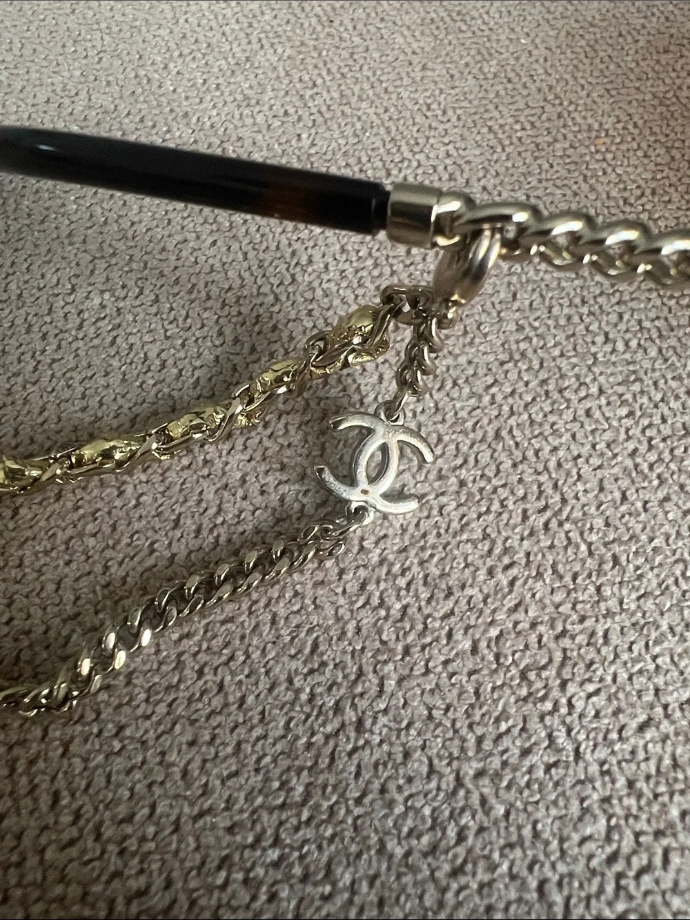 CHANEL 4245 Round Brown Tinted Sunglasses with Gold Chanel Chain - Picture 3 of 11